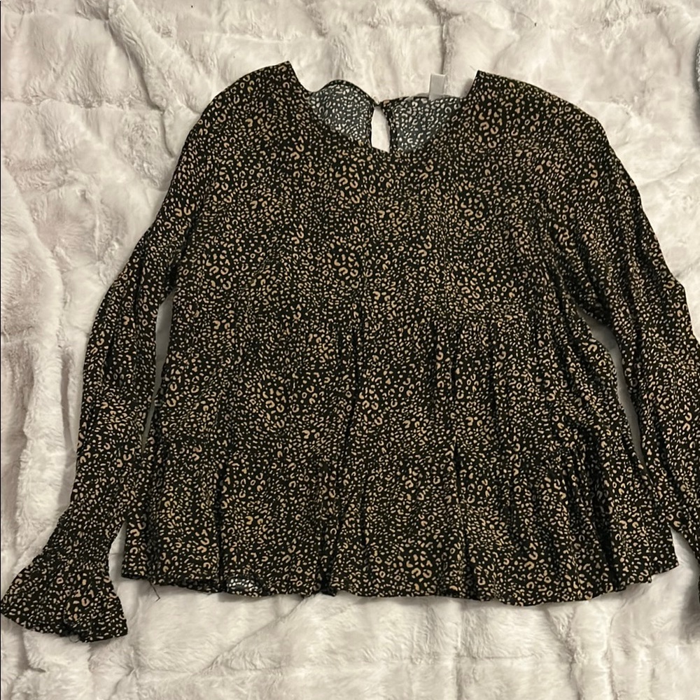 Floral Print Women's Top - Black